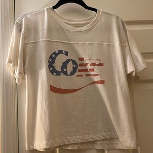 Coke white cropped top